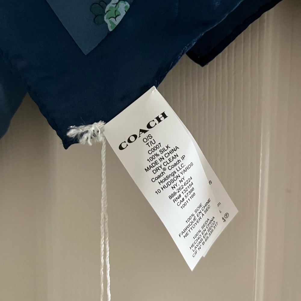 Coach 100% Silk Scarf - Picture 2 of 3